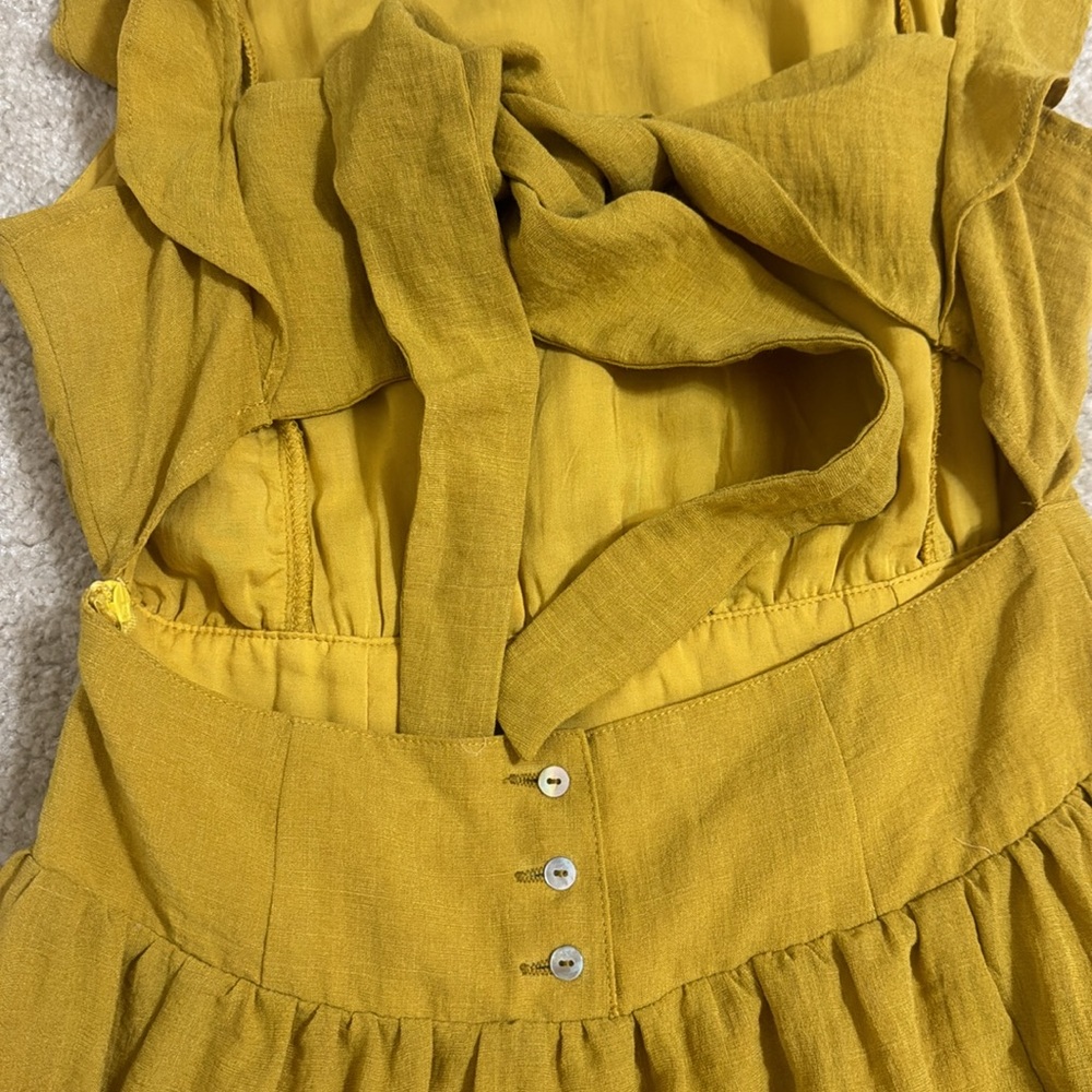 NEW! Ruffle Summer Linen Mini Dress - Picture 4 of 4